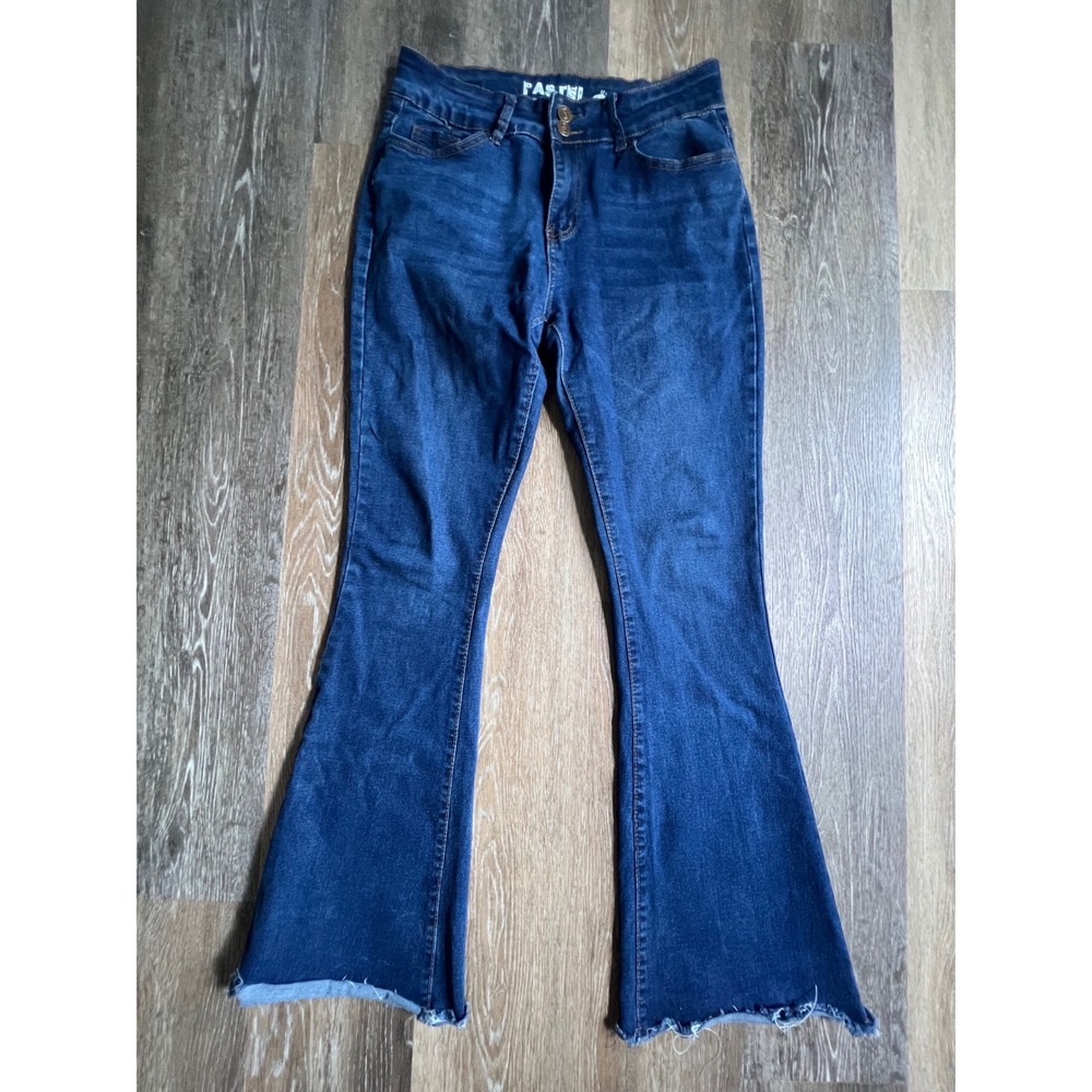 Pastel Flare Jeans Women 13/31 Blue Excellent Raw Hem High‎ Rise Bell Bottoms